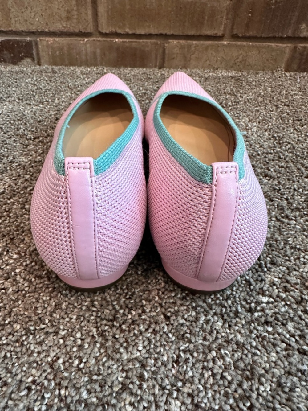 Vionic Dahlia Light Pink Knit Pointed Toe Ballet Flats, Size 9, Like New - Picture 4 of 6